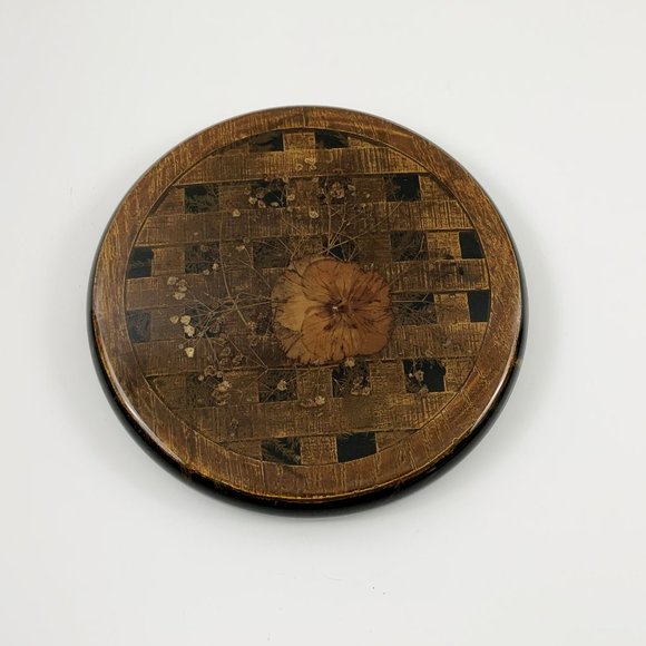 Set of 5 Vintage "Design Gifts International" Resin "Dried Flowers" Trivets. VG! - Picture 8 of 13